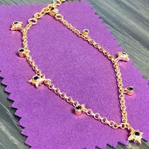 69.) New Blue Sapphire Moon & Star Bracelet